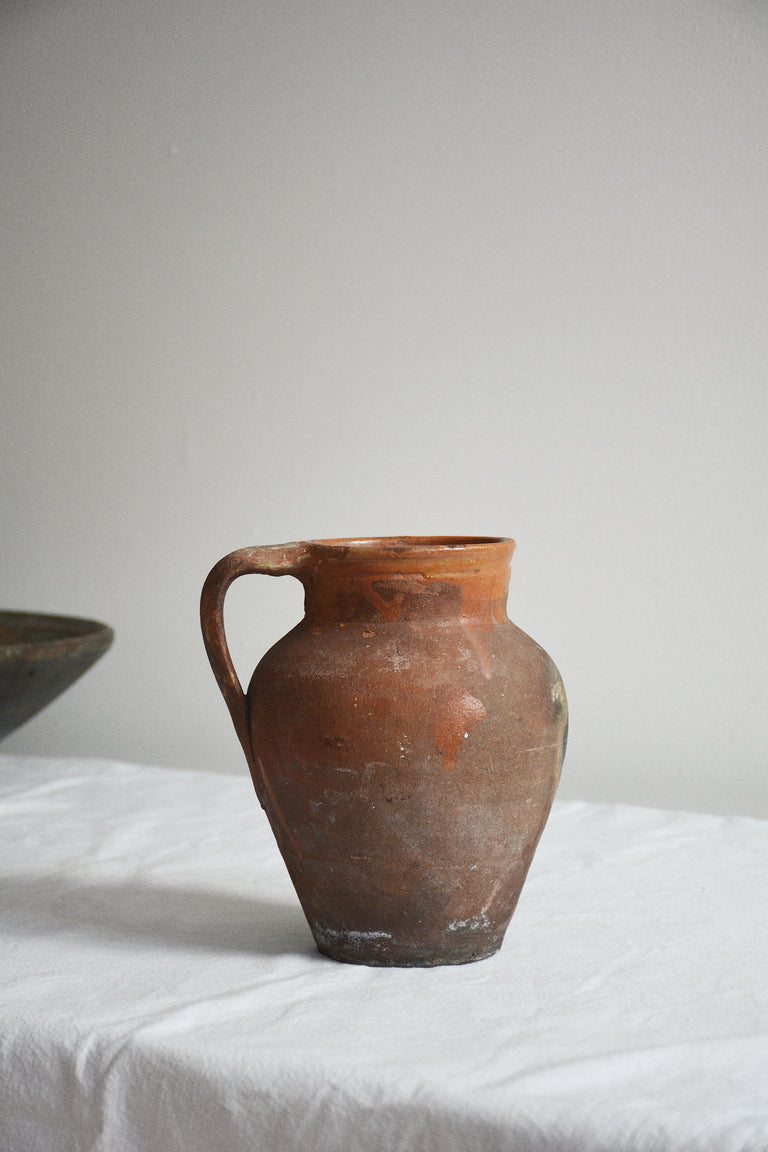 FRENCH ANTIQUE TERRACOTTA JUG