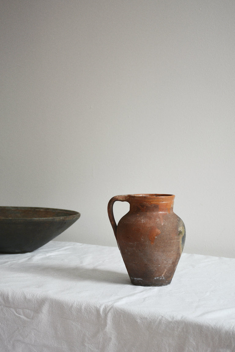 FRENCH ANTIQUE TERRACOTTA JUG