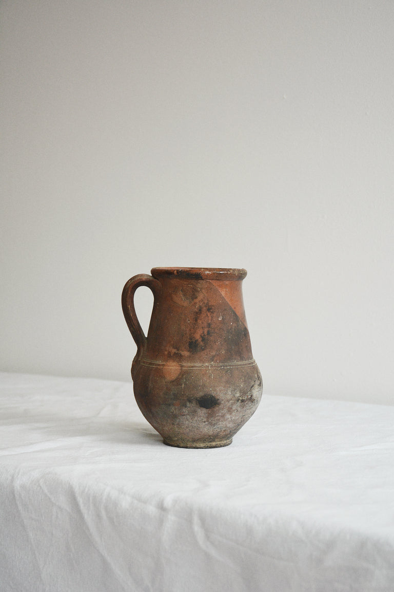 FRENCH ANTIQUE TERRACOTTA JUG