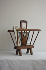 Load image into Gallery viewer, VINTAGE SOLID WOOD MAGAZINE RACK
