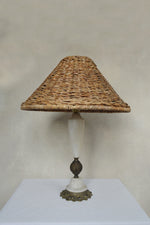 Load image into Gallery viewer, ALABASTER AND BRASS TABLE LAMP
