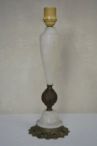 ALABASTER AND BRASS TABLE LAMP