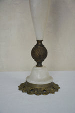 Load image into Gallery viewer, ALABASTER AND BRASS TABLE LAMP
