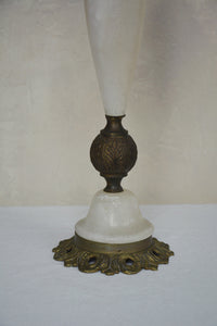 ALABASTER AND BRASS TABLE LAMP